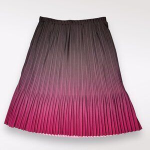 Banana Republic Pleated Midi Skirt Ombré Chiffon Size Large
